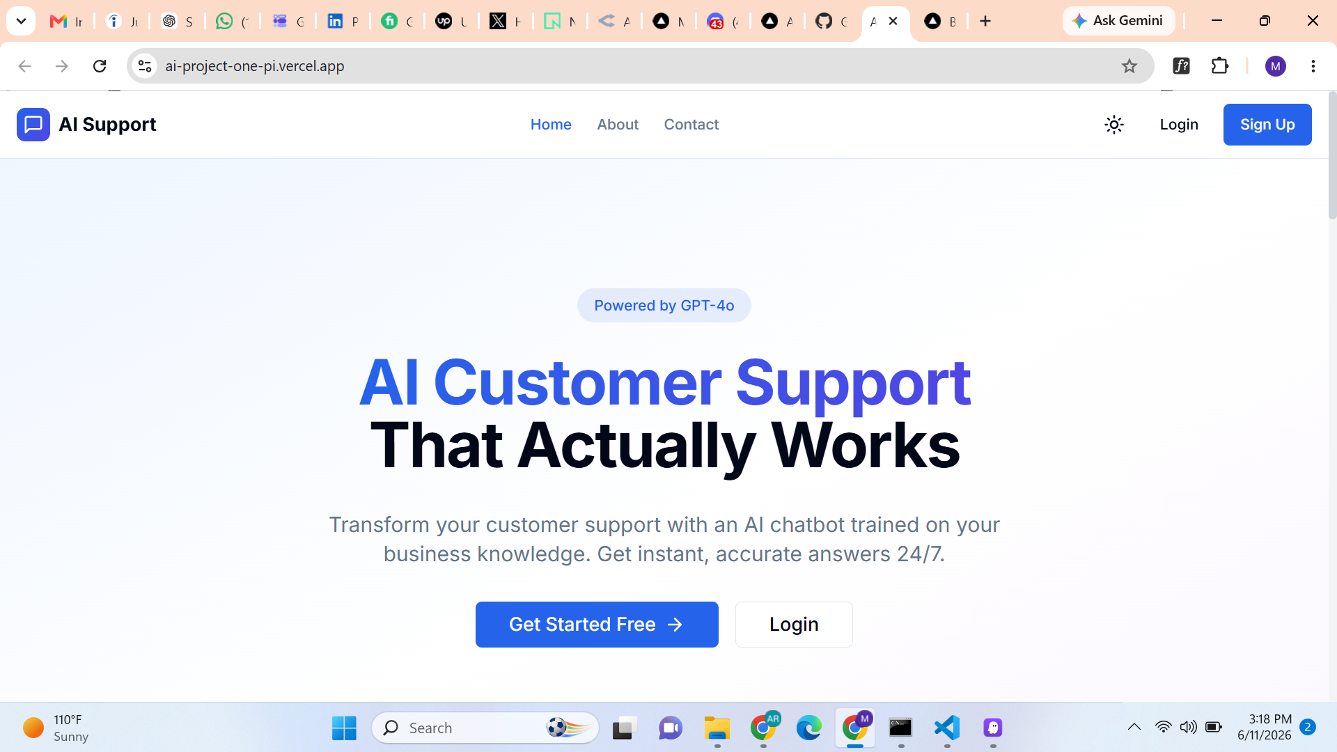 AI Customer Support Chatbot SaaS